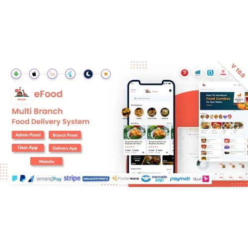 eFood – Food Delivery App with Laravel Admin Panel + Delivery Man App