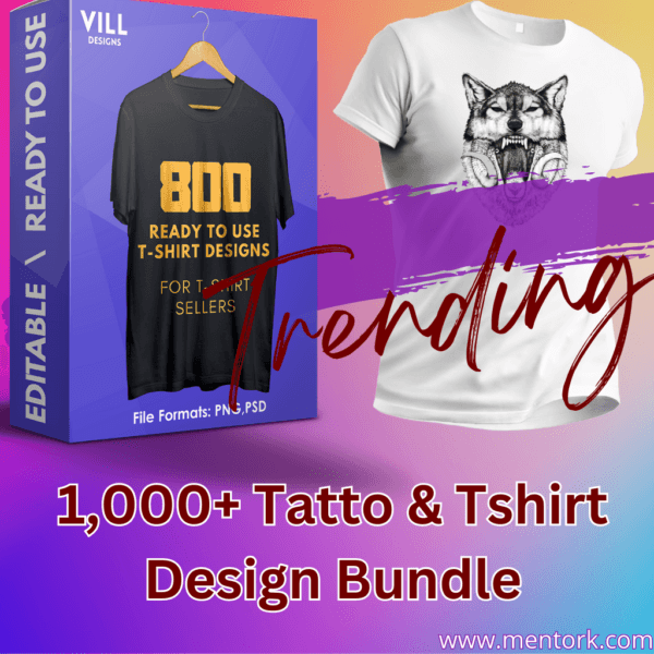 1,000+ Tatto+Trending T-shirt Design Bundle