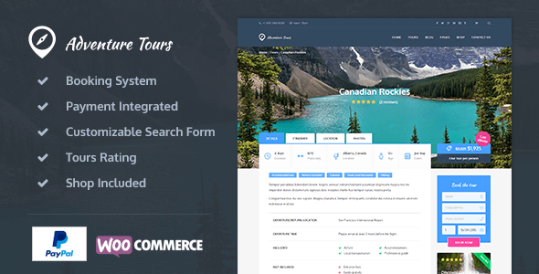 Adventure Tours v5.0.0 – WordPress Tour/Travel Theme